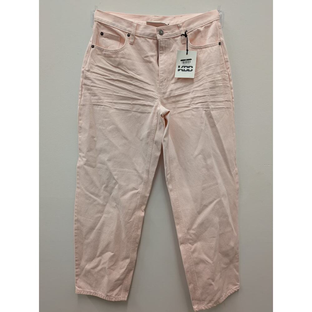 KBB By Kahlana Women’s Pink Straight Leg Jeans Size 8 High Rise Denim Pants NWT